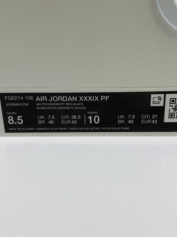 【中古品】【メンズ】 NIKE ナイキ AIR JORDAN XXXIX PF SOL FQ0214-106 エアジョーダン39 PF ソル スニーカー 靴 160-250919-kk-14-min カラー：WHITE/UNIVERSITY RED-BLACK 万代Net店