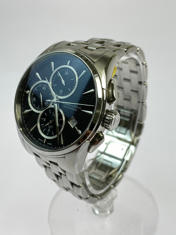 【中古品】【メンズ】 HAMILTON ハミルトン ジャズマスター クロノグラフ デイト 自動巻き 腕時計 H325960 メンズ ウォッチ 197-250918-em-19-min カラー：シルバー/ブラック ブラック文字盤 万代Net店