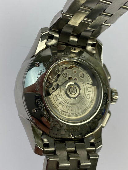 【中古品】【メンズ】 HAMILTON ハミルトン ジャズマスター クロノグラフ デイト 自動巻き 腕時計 H325960 メンズ ウォッチ 197-250918-em-19-min カラー：シルバー/ブラック ブラック文字盤 万代Net店