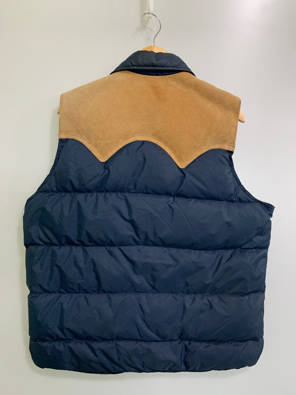 【中古品】【メンズ】 WOOLRICH ウールリッチ 70S 白タグ SUEDE DOWN VEST スエード ダウンベスト 144-250920-ks-13-min カラー：ネイビー 万代Net店
