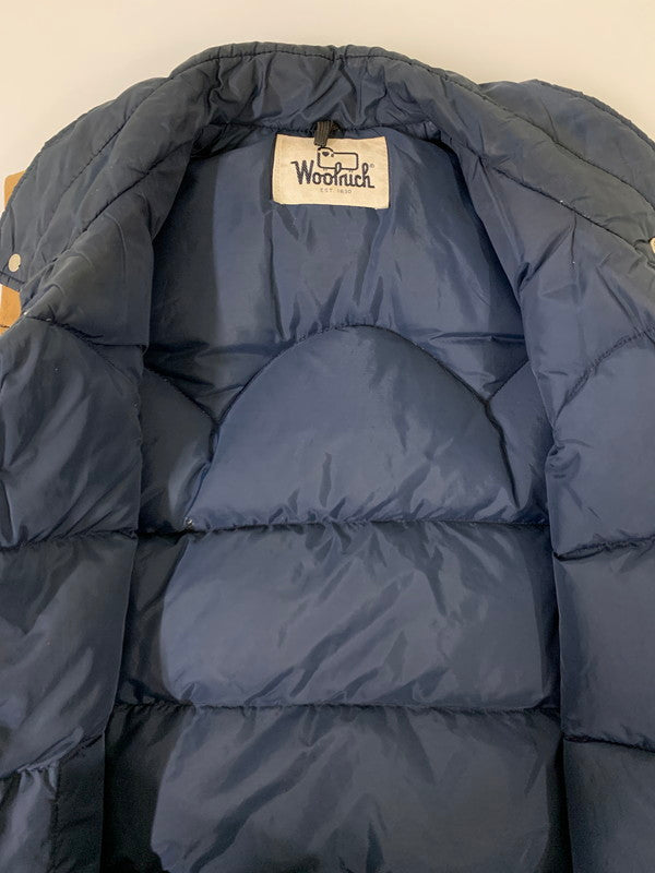 【中古品】【メンズ】 WOOLRICH ウールリッチ 70S 白タグ SUEDE DOWN VEST スエード ダウンベスト 144-250920-ks-13-min カラー：ネイビー 万代Net店