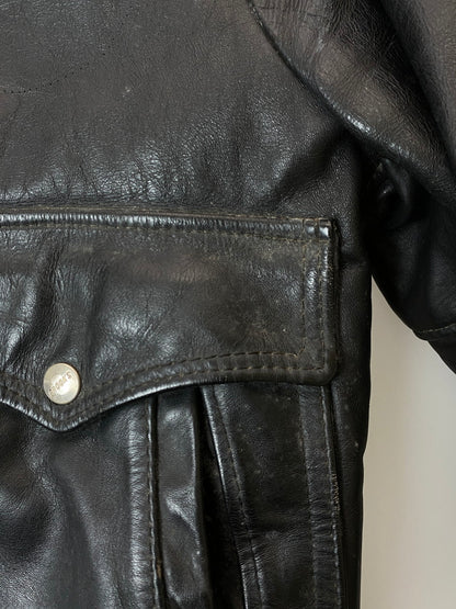 【現状渡し品】【メンズ】 BROOKS ブルックス 70's A-2 LEATHER JACKET VINTAGE 70年代 A-2 レザージャケット アウター ヴィンテージ 146-250925-kk-19-min サイズ：40 カラー：ブラック 万代Net店
