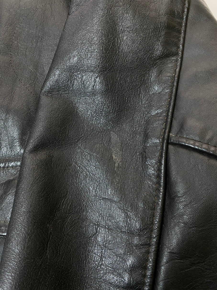 【現状渡し品】【メンズ】 BROOKS ブルックス 70's A-2 LEATHER JACKET VINTAGE 70年代 A-2 レザージャケット アウター ヴィンテージ 146-250925-kk-19-min サイズ：40 カラー：ブラック 万代Net店