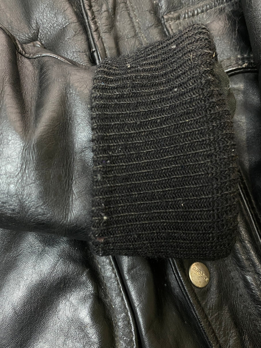 【現状渡し品】【メンズ】 BROOKS ブルックス 70's A-2 LEATHER JACKET VINTAGE 70年代 A-2 レザージャケット アウター ヴィンテージ 146-250925-kk-19-min サイズ：40 カラー：ブラック 万代Net店