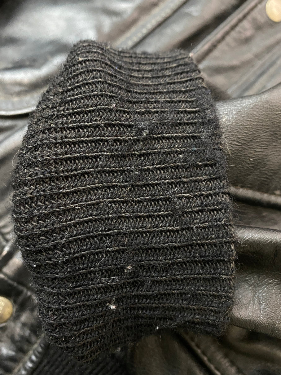 【現状渡し品】【メンズ】 BROOKS ブルックス 70's A-2 LEATHER JACKET VINTAGE 70年代 A-2 レザージャケット アウター ヴィンテージ 146-250925-kk-19-min サイズ：40 カラー：ブラック 万代Net店