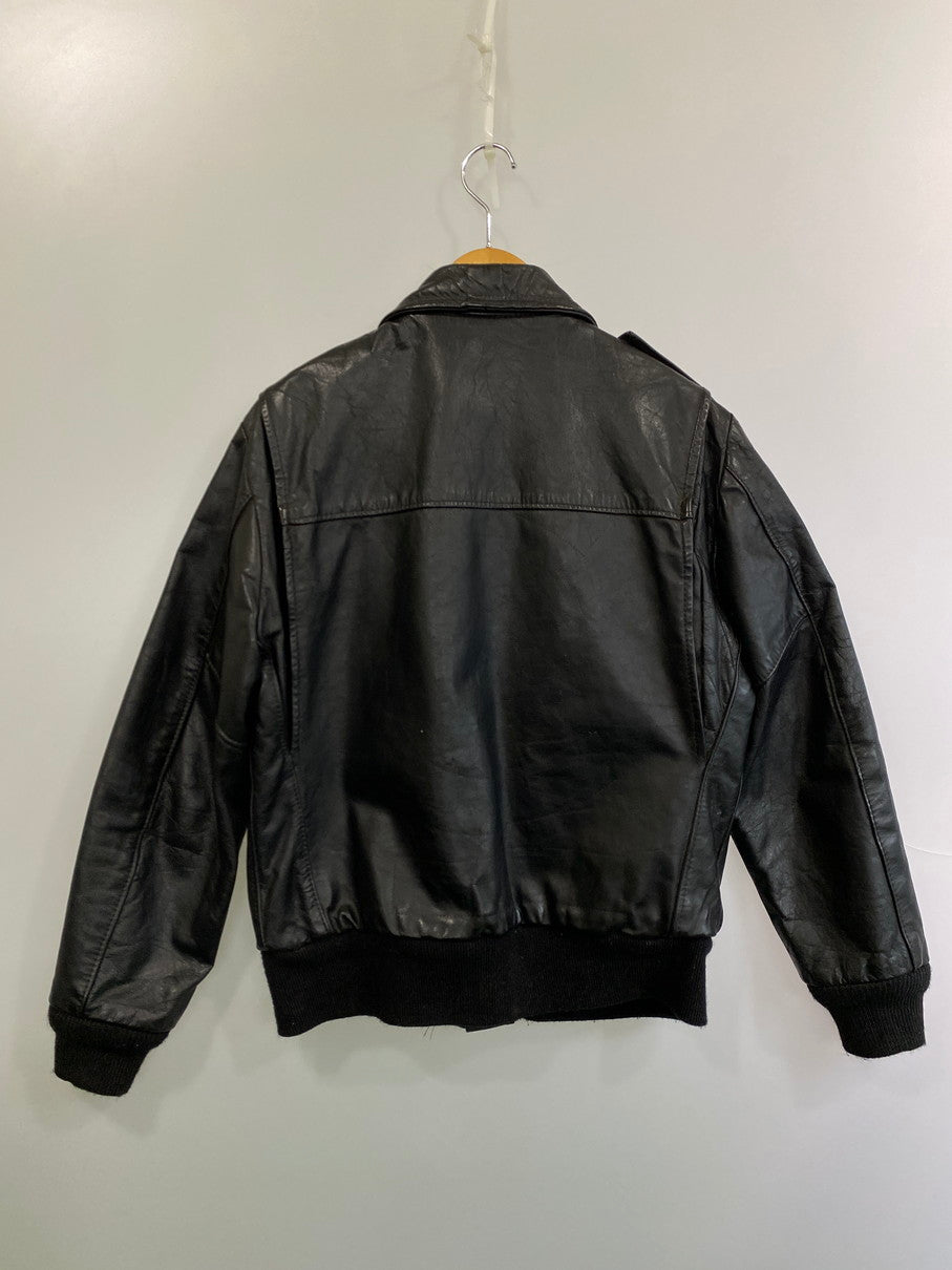 【現状渡し品】【メンズ】 BROOKS ブルックス 70's A-2 LEATHER JACKET VINTAGE 70年代 A-2 レザージャケット アウター ヴィンテージ 146-250925-kk-19-min サイズ：40 カラー：ブラック 万代Net店