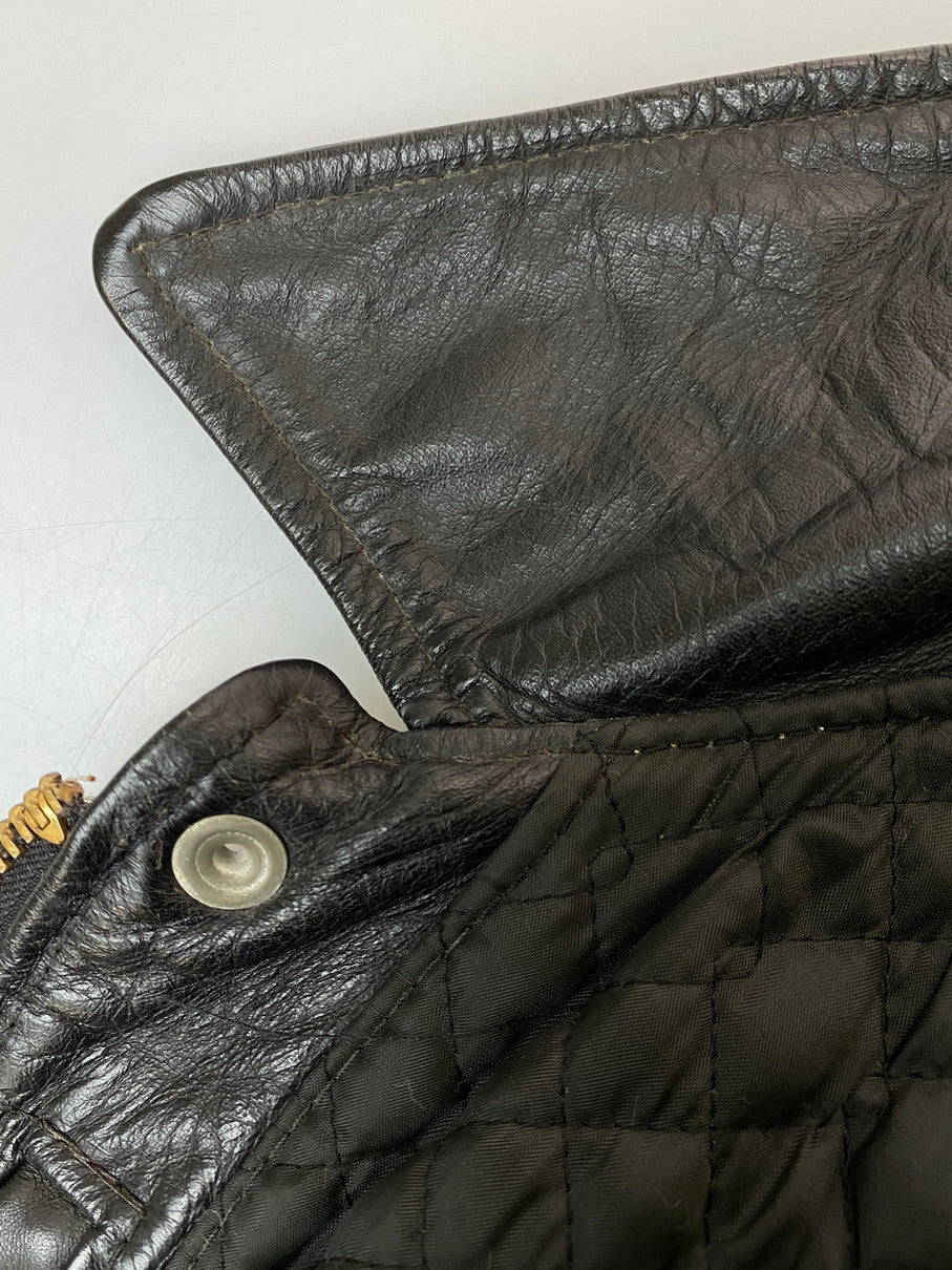 【現状渡し品】【メンズ】 BROOKS ブルックス 70's A-2 LEATHER JACKET VINTAGE 70年代 A-2 レザージャケット アウター ヴィンテージ 146-250925-kk-19-min サイズ：40 カラー：ブラック 万代Net店