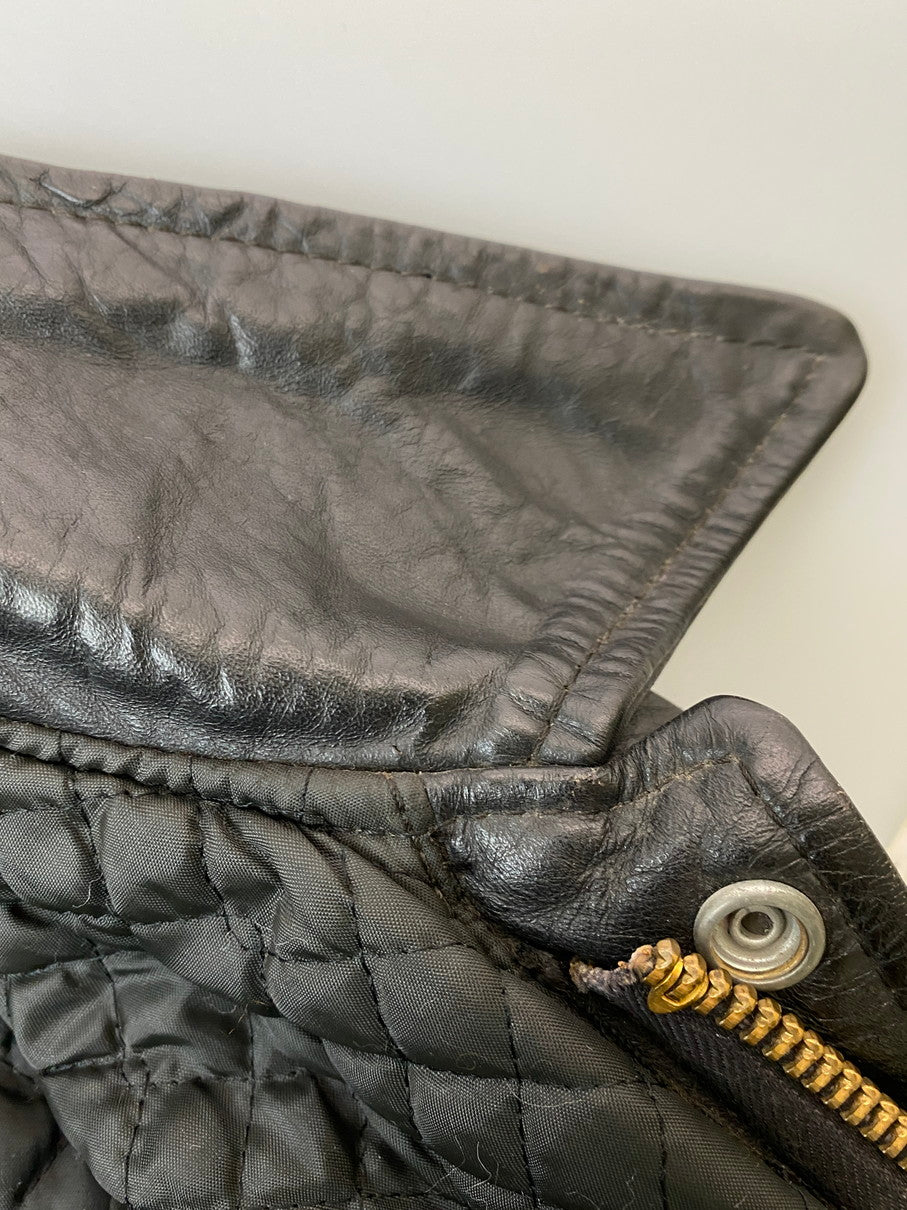 【現状渡し品】【メンズ】 BROOKS ブルックス 70's A-2 LEATHER JACKET VINTAGE 70年代 A-2 レザージャケット アウター ヴィンテージ 146-250925-kk-19-min サイズ：40 カラー：ブラック 万代Net店