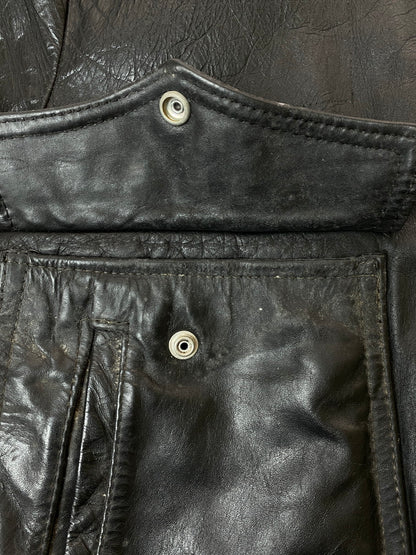 【現状渡し品】【メンズ】 BROOKS ブルックス 70's A-2 LEATHER JACKET VINTAGE 70年代 A-2 レザージャケット アウター ヴィンテージ 146-250925-kk-19-min サイズ：40 カラー：ブラック 万代Net店