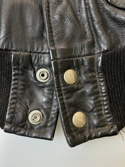 【現状渡し品】【メンズ】 BROOKS ブルックス 70's A-2 LEATHER JACKET VINTAGE 70年代 A-2 レザージャケット アウター ヴィンテージ 146-250925-kk-19-min サイズ：40 カラー：ブラック 万代Net店