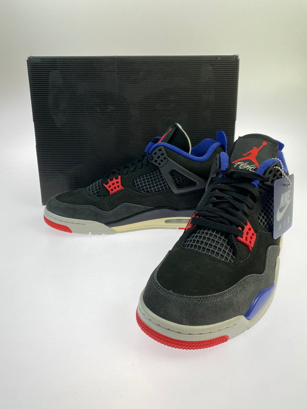 【中古美品】【メンズ】 NIKE ナイキ AIR JORDAN 4 RETRO RARE AIR FV5029-003 エア ジョーダン 4 レトロ レア エア スニーカー 靴 160-250919-kk-17-min カラー：BLACK/FIRE RED-DEEP ROYAL BLUE 万代Net店