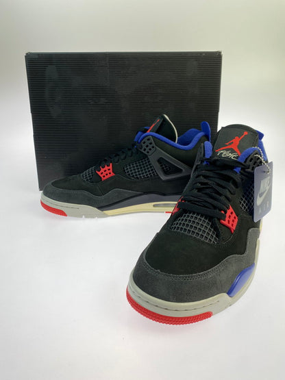 【中古美品】【メンズ】 NIKE ナイキ AIR JORDAN 4 RETRO RARE AIR FV5029-003 エア ジョーダン 4 レトロ レア エア スニーカー 靴 160-250919-kk-17-min カラー：BLACK/FIRE RED-DEEP ROYAL BLUE 万代Net店