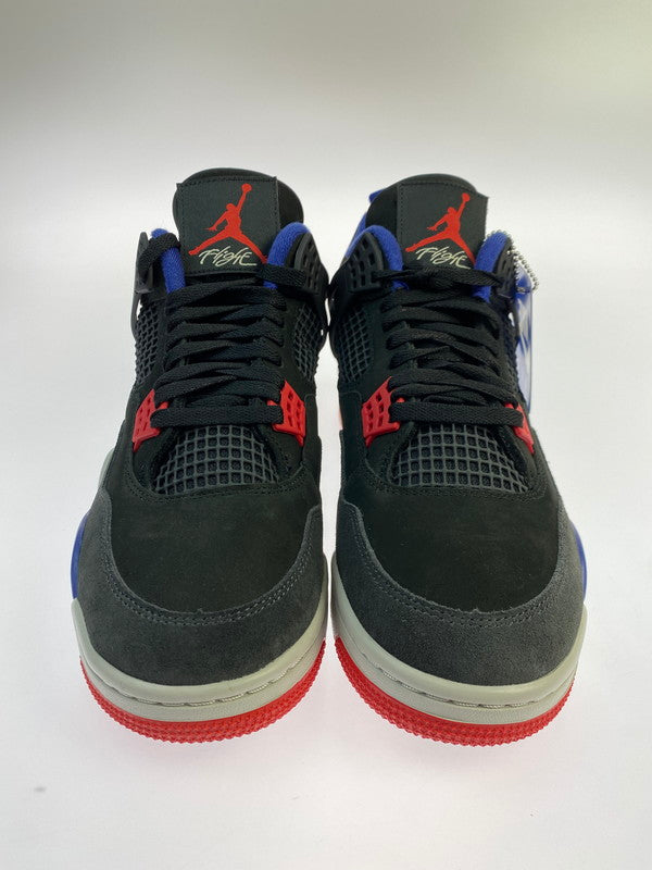 【中古美品】【メンズ】 NIKE ナイキ AIR JORDAN 4 RETRO RARE AIR FV5029-003 エア ジョーダン 4 レトロ レア エア スニーカー 靴 160-250919-kk-17-min カラー：BLACK/FIRE RED-DEEP ROYAL BLUE 万代Net店
