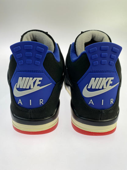 【中古美品】【メンズ】 NIKE ナイキ AIR JORDAN 4 RETRO RARE AIR FV5029-003 エア ジョーダン 4 レトロ レア エア スニーカー 靴 160-250919-kk-17-min カラー：BLACK/FIRE RED-DEEP ROYAL BLUE 万代Net店