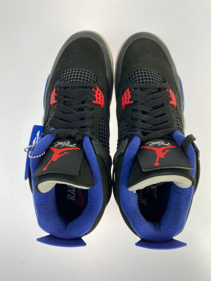 【中古美品】【メンズ】 NIKE ナイキ AIR JORDAN 4 RETRO RARE AIR FV5029-003 エア ジョーダン 4 レトロ レア エア スニーカー 靴 160-250919-kk-17-min カラー：BLACK/FIRE RED-DEEP ROYAL BLUE 万代Net店