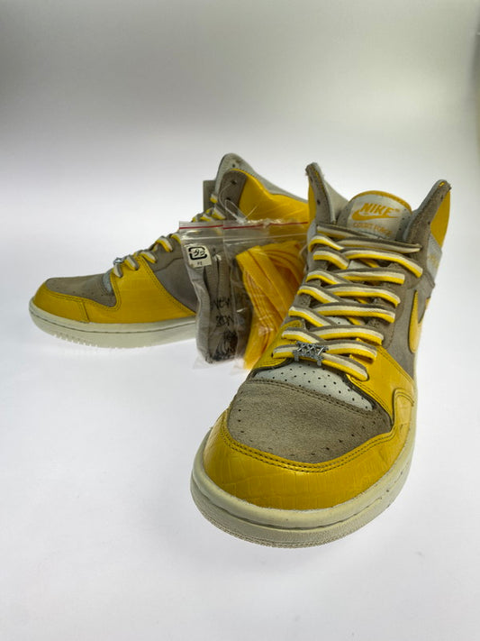 【中古品】【メンズ】 NIKE ナイキ × STUSSY ステューシー 別注 コラボ COURT FORCE HIGH 312270-271 コートフォース ハイ スニーカー 靴 160-250919-kk-27-min カラー：BEIGE/YELLOW 万代Net店