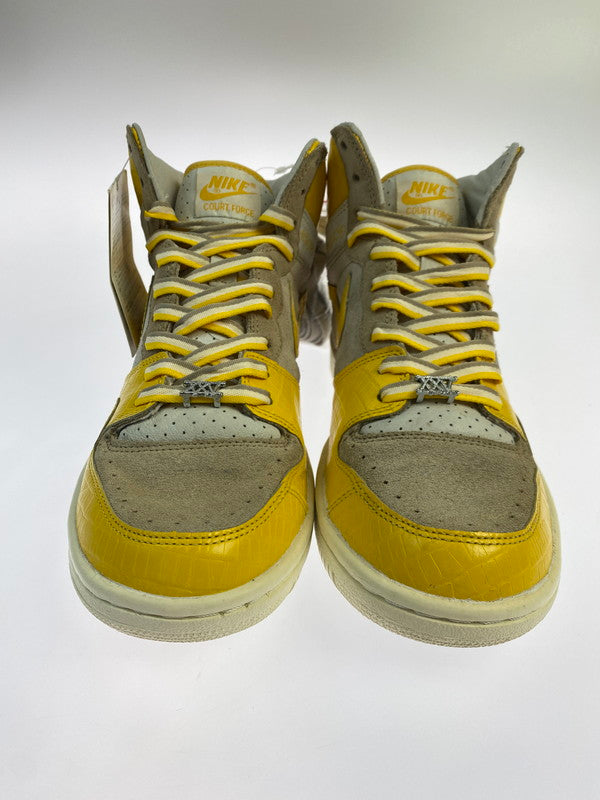 【中古品】【メンズ】 NIKE ナイキ × STUSSY ステューシー 別注 コラボ COURT FORCE HIGH 312270-271 コートフォース ハイ スニーカー 靴 160-250919-kk-27-min カラー：BEIGE/YELLOW 万代Net店