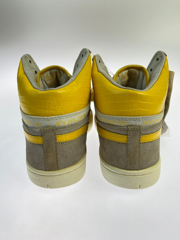 【中古品】【メンズ】 NIKE ナイキ × STUSSY ステューシー 別注 コラボ COURT FORCE HIGH 312270-271 コートフォース ハイ スニーカー 靴 160-250919-kk-27-min カラー：BEIGE/YELLOW 万代Net店