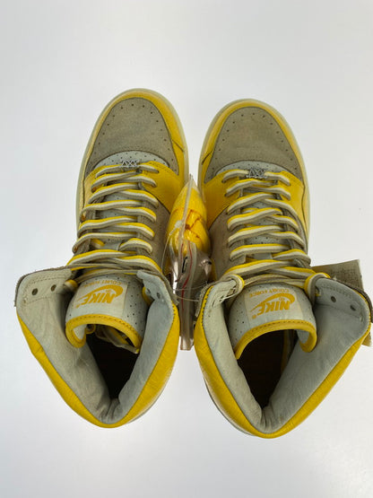 【中古品】【メンズ】 NIKE ナイキ × STUSSY ステューシー 別注 コラボ COURT FORCE HIGH 312270-271 コートフォース ハイ スニーカー 靴 160-250919-kk-27-min カラー：BEIGE/YELLOW 万代Net店