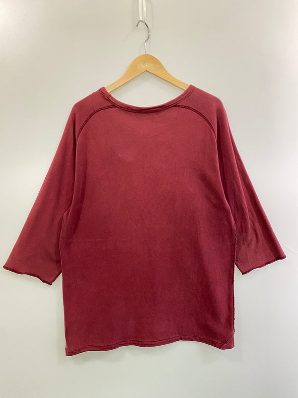 【現状渡し品】【メンズ】 STUSSY ステューシー 前V 七分丈 L S TEE 長袖Tシャツ トップス 142-260626-jt-20-min サイズ：M カラー：ワインレッド 万代Net店