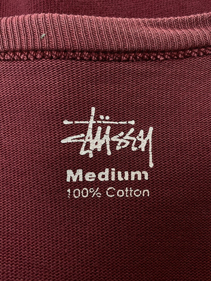 【現状渡し品】【メンズ】 STUSSY ステューシー 前V 七分丈 L S TEE 長袖Tシャツ トップス 142-260626-jt-20-min サイズ：M カラー：ワインレッド 万代Net店
