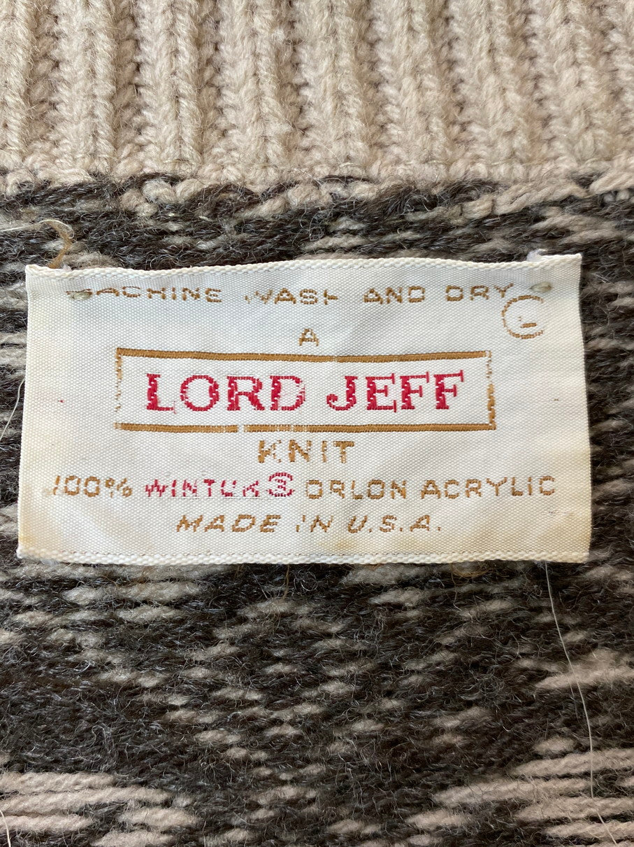 【現状渡し品】【メンズ】 LORD JEFF ロードジェフ 60-70's KNIT CARDIGAN VINTAGE 60-70年代 ニットカーディガン トップス ヴィンテージ 146-250925-kk-16-min サイズ：L カラー：ベージュ 万代Net店