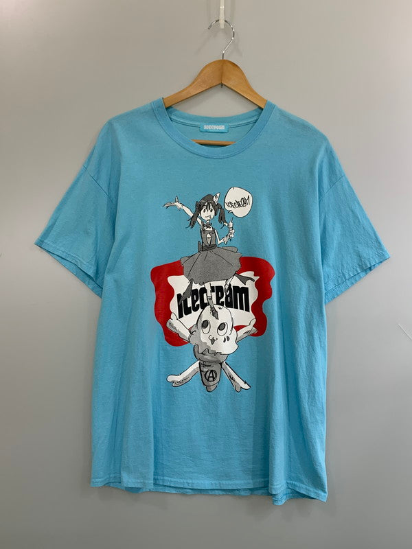 【中古品】【メンズ】 ICE CREAM×JUN INAGAWA アイスクリーム ジュンイナガワ GIRL T‐SHIRT ガール Tシャツ ICJP215ST002 メンズ 半袖 ショートスリーブ 142-260630-hu-08-min サイズ：XL カラー：ライトブルー系 万代Net店
