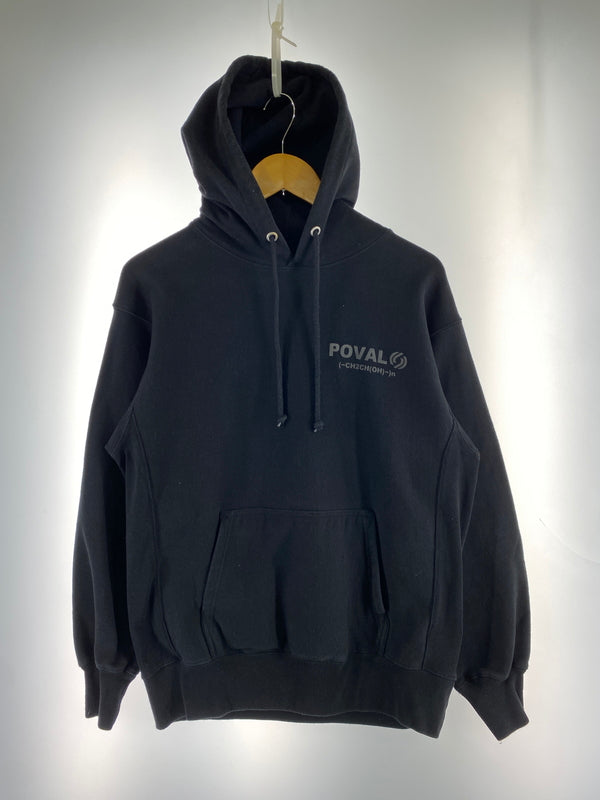 【中古品】【メンズ】 CABARET POVAL キャバレー ポヴァール PRINT HOODIE プルオーバーパーカー 142-260711-AS-46-min サイズ：L カラー：ブラック 万代Net店