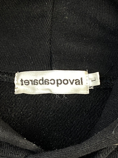 【中古品】【メンズ】 CABARET POVAL キャバレー ポヴァール PRINT HOODIE プルオーバーパーカー 142-260711-AS-46-min サイズ：L カラー：ブラック 万代Net店