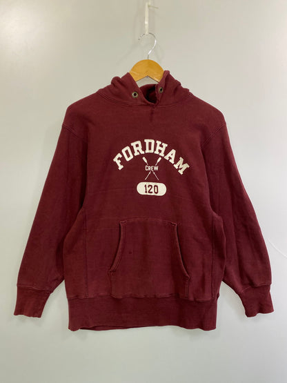 【現状渡し品】【メンズ】 Champion チャンピオン 70S 青単色タグ 3段 カプセルプリント REVERSE WEAVE FORDHAM HOODIE リバースウィーブ フーディ メンズ トップス パーカー 146-250922-em-30-min サイズ：M カラー：ダークレッド 万代Net店