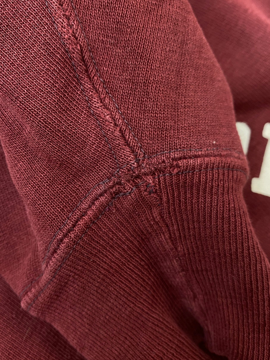 【現状渡し品】【メンズ】 Champion チャンピオン 70S 青単色タグ 3段 カプセルプリント REVERSE WEAVE FORDHAM HOODIE リバースウィーブ フーディ メンズ トップス パーカー 146-250922-em-30-min サイズ：M カラー：ダークレッド 万代Net店