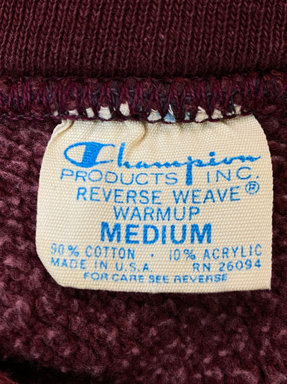 【現状渡し品】【メンズ】 Champion チャンピオン 70S 青単色タグ 3段 カプセルプリント REVERSE WEAVE FORDHAM HOODIE リバースウィーブ フーディ メンズ トップス パーカー 146-250922-em-30-min サイズ：M カラー：ダークレッド 万代Net店