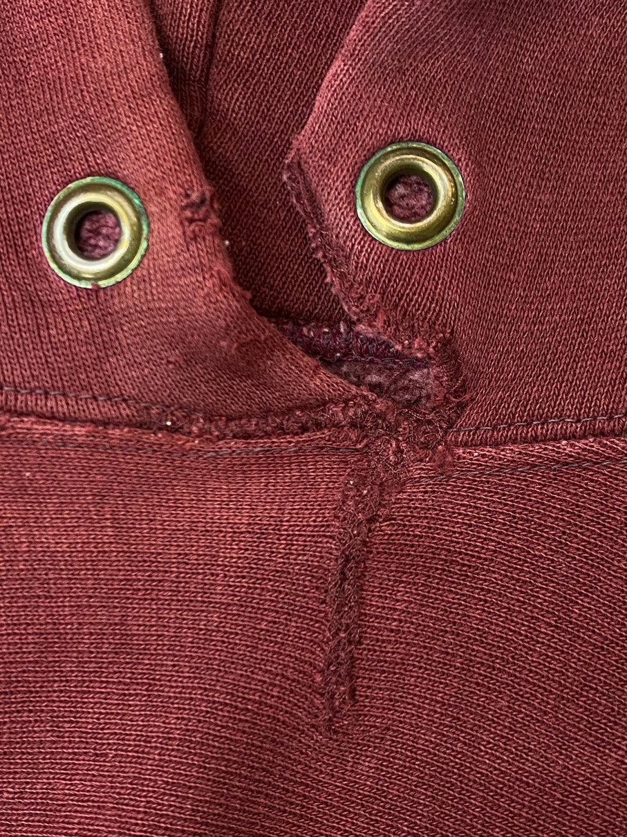 【現状渡し品】【メンズ】 Champion チャンピオン 70S 青単色タグ 3段 カプセルプリント REVERSE WEAVE FORDHAM HOODIE リバースウィーブ フーディ メンズ トップス パーカー 146-250922-em-30-min サイズ：M カラー：ダークレッド 万代Net店