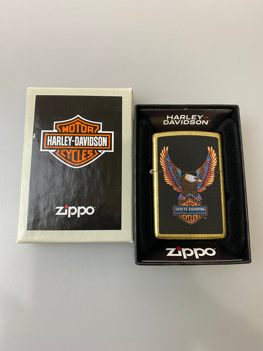 【中古美品】【メンズ】 ZIPPO ジッポ HD-46678 HARLEY-DAVIDSON ハーレーダビッドソン 喫煙グッズ オイルライター 206-250921-AS-19-min カラー：ブラック/ゴールド 万代Net店
