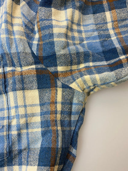 【現状渡し品】【メンズ】 PENDLETON ペンドルトン 70S プルオーバー チェック シャツ 70年代 ハーフボタン メンズ トップス 146-250922-em-35-min サイズ：M カラー：ブルー系（チェック柄） 万代Net店