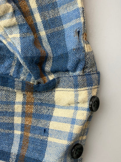 【現状渡し品】【メンズ】 PENDLETON ペンドルトン 70S プルオーバー チェック シャツ 70年代 ハーフボタン メンズ トップス 146-250922-em-35-min サイズ：M カラー：ブルー系（チェック柄） 万代Net店