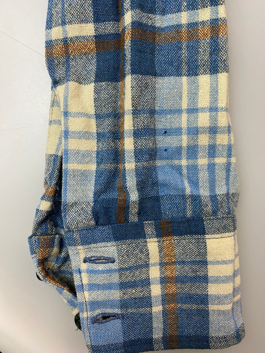 【現状渡し品】【メンズ】 PENDLETON ペンドルトン 70S プルオーバー チェック シャツ 70年代 ハーフボタン メンズ トップス 146-250922-em-35-min サイズ：M カラー：ブルー系（チェック柄） 万代Net店