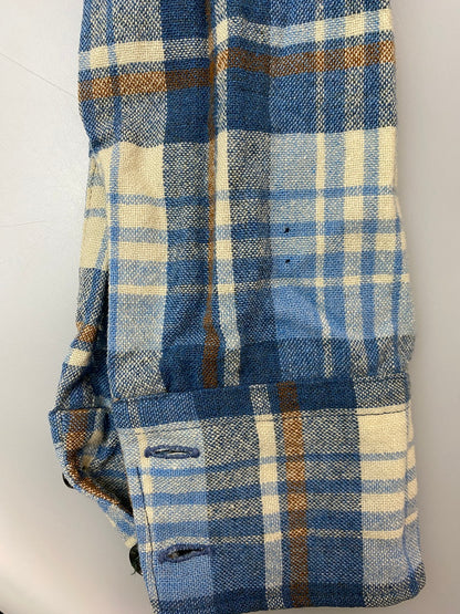 【現状渡し品】【メンズ】 PENDLETON ペンドルトン 70S プルオーバー チェック シャツ 70年代 ハーフボタン メンズ トップス 146-250922-em-35-min サイズ：M カラー：ブルー系（チェック柄） 万代Net店