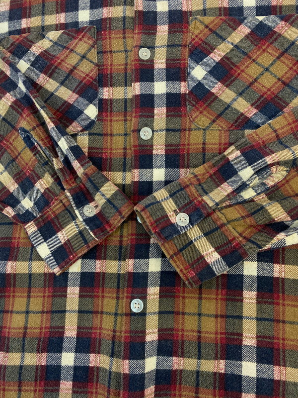 【中古品】【メンズ】 RUGGED COTTON LS CHECK SHIRT ラギット コットン 長袖 チェック シャツ メンズトップス 146-251228-em-15-min サイズ：L カラー：ブラウン系 万代Net店