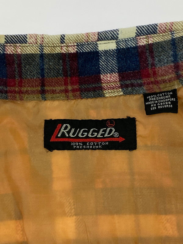 【中古品】【メンズ】 RUGGED COTTON LS CHECK SHIRT ラギット コットン 長袖 チェック シャツ メンズトップス 146-251228-em-15-min サイズ：L カラー：ブラウン系 万代Net店
