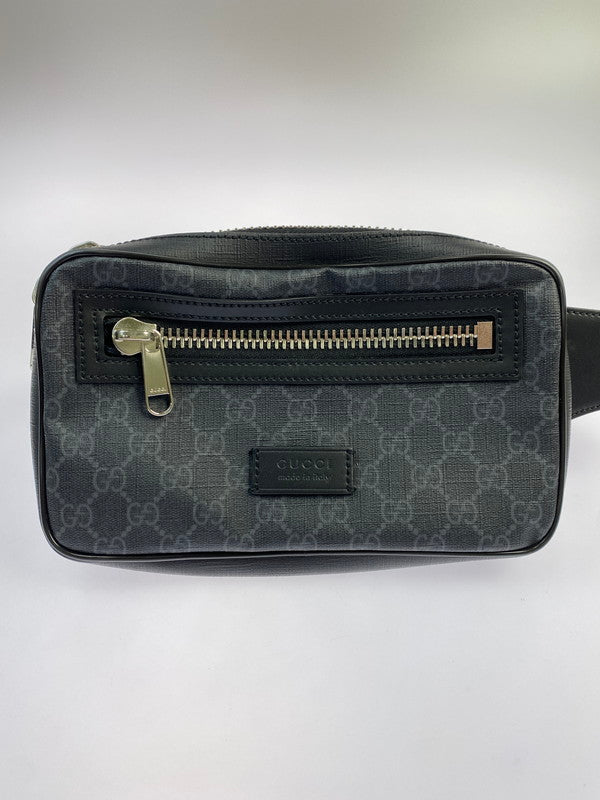 【中古品】【メンズ/レディース】 GUCCI グッチ 474293 GGスプリーム ウエストバッグ 180-250927-ks-09-min カラー：ブラック/グレー系 万代Net店