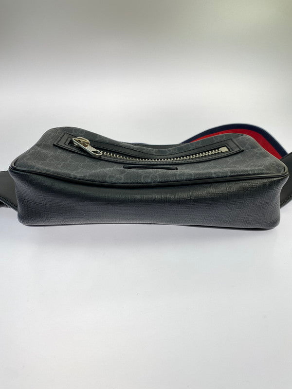 【中古品】【メンズ/レディース】 GUCCI グッチ 474293 GGスプリーム ウエストバッグ 180-250927-ks-09-min カラー：ブラック/グレー系 万代Net店