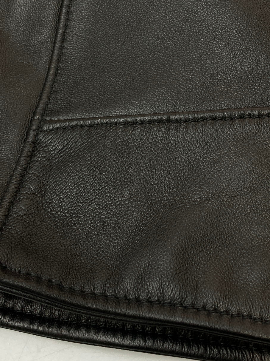 【中古品】【メンズ】 BEAUTY&YOUTH UNITED ARROWS ビューティ&ユース ユナイテッドアローズ ラム レザー ダブル ライダース ジャケット 1225-199-0027 メンズ アウター 羊革 147-250922-em-14-min サイズ：L カラー：ブラック 万代Net店