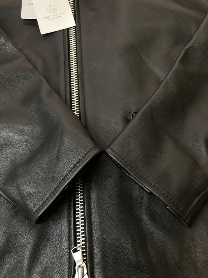 【中古品】【メンズ】 BEAUTY&YOUTH UNITED ARROWS ビューティ&ユース ユナイテッドアローズ ラム レザー ダブル ライダース ジャケット 1225-199-0027 メンズ アウター 羊革 147-250922-em-14-min サイズ：L カラー：ブラック 万代Net店