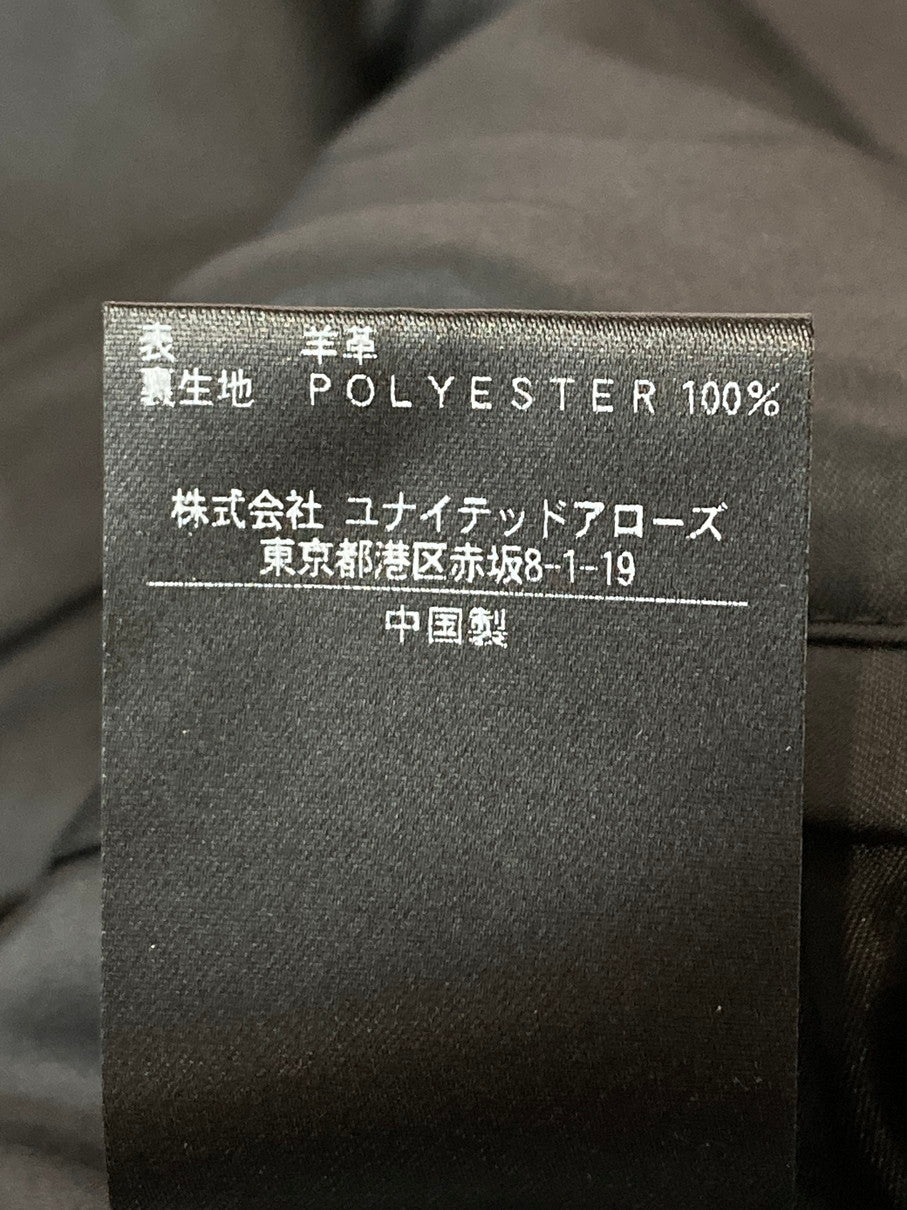 【中古品】【メンズ】 BEAUTY&YOUTH UNITED ARROWS ビューティ&ユース ユナイテッドアローズ ラム レザー ダブル ライダース ジャケット 1225-199-0027 メンズ アウター 羊革 147-250922-em-14-min サイズ：L カラー：ブラック 万代Net店