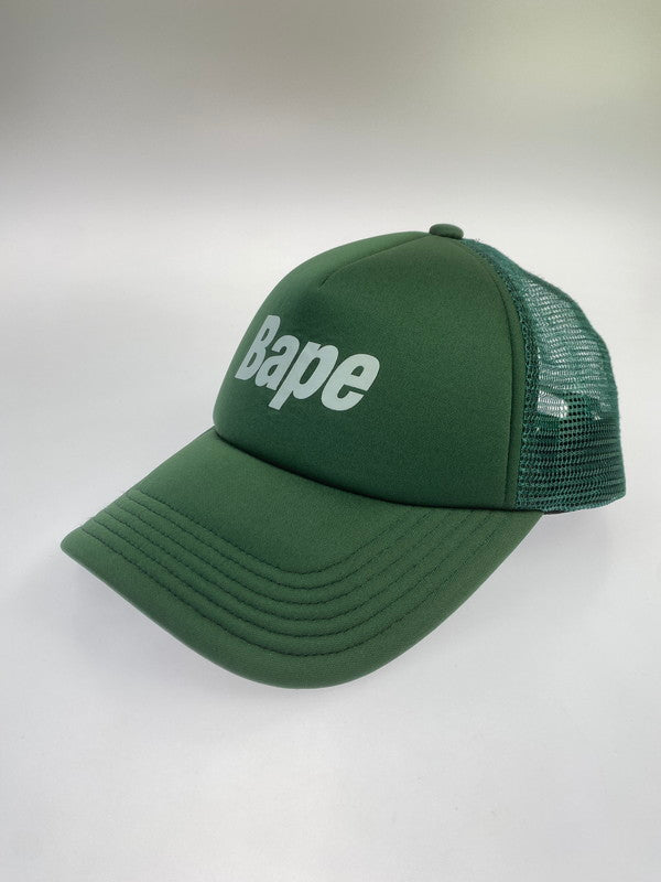 【中古品】【メンズ/レディース】 A BATHING APE アベイシングエイプ BAPE LOGO MESH CAP メッシュ キャップ 帽子 185-250927-ks-03-min カラー：グリーン 万代Net店