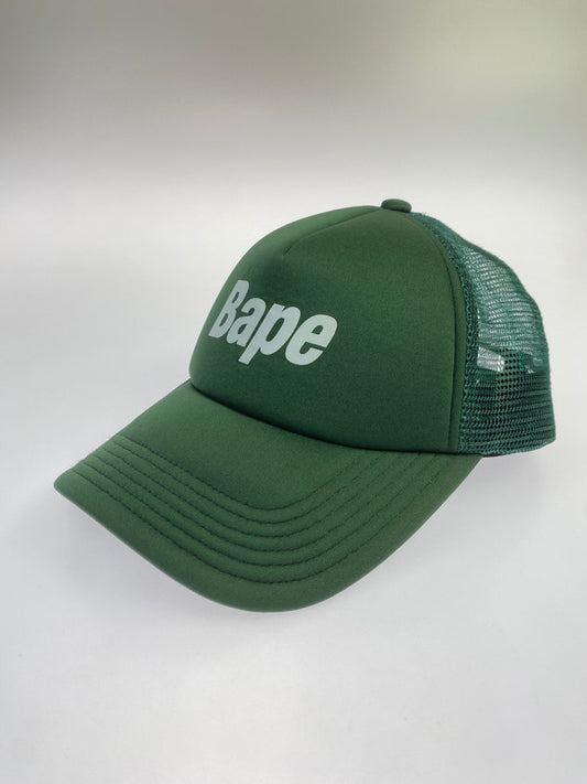 【中古品】【メンズ/レディース】 A BATHING APE アベイシングエイプ BAPE LOGO MESH CAP メッシュ キャップ 帽子 185-250927-ks-03-min カラー：グリーン 万代Net店