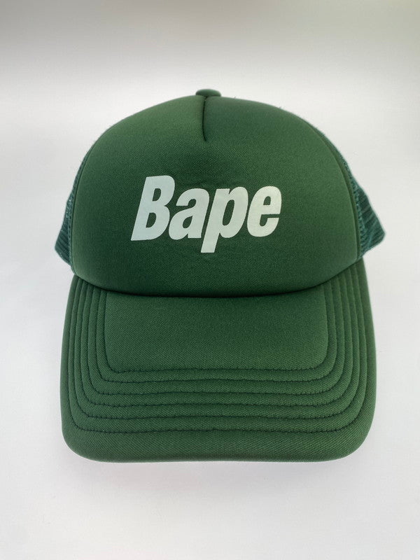 【中古品】【メンズ/レディース】 A BATHING APE アベイシングエイプ BAPE LOGO MESH CAP メッシュ キャップ 帽子 185-250927-ks-03-min カラー：グリーン 万代Net店