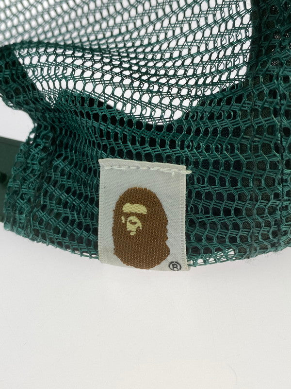 【中古品】【メンズ/レディース】 A BATHING APE アベイシングエイプ BAPE LOGO MESH CAP メッシュ キャップ 帽子 185-250927-ks-03-min カラー：グリーン 万代Net店