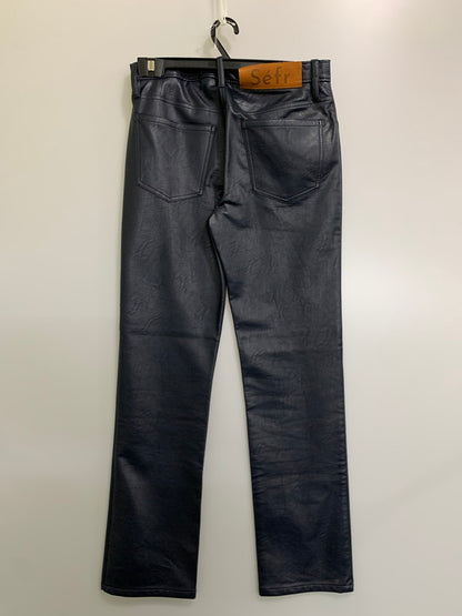 【中古品】【メンズ】 SEFR セファ FAKE LEATHER PANTS フェイク レザー パンツ ボトムス 152-260811-hu-26-min サイズ：29 カラー：ネイビー 万代Net店